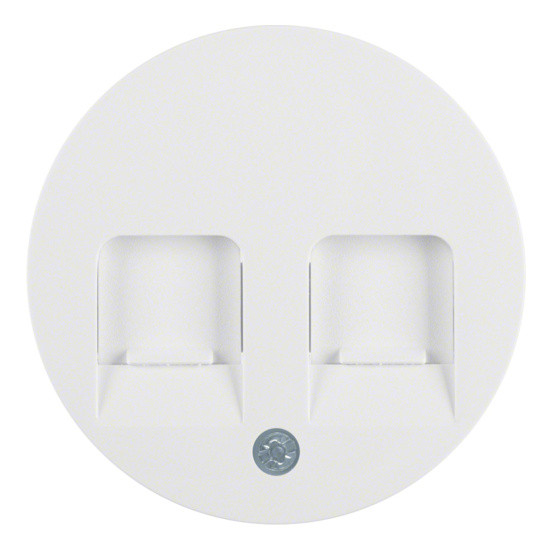 Накладка для суппортов под 2 модуля RJ12/RJ45 полярная белизна Berker R.x