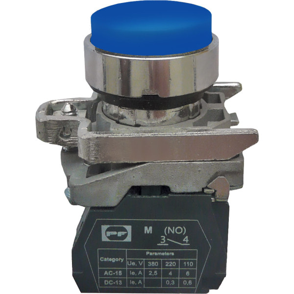 Кнопка Promfactor FP4-BL61 1NO синя (FP4-BL61)