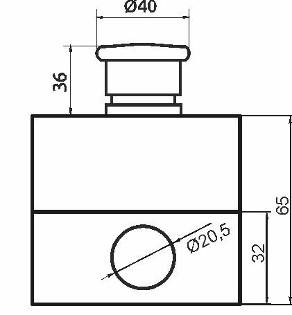 Одномісний пост керування Promfactor FP5-BOX1W5 з кнопкою-грибком "STOP" - фото №3