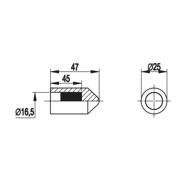 Латунний наконечник DKC NE1402 для забивного стрижня заземлення Ø16мм - фото №3