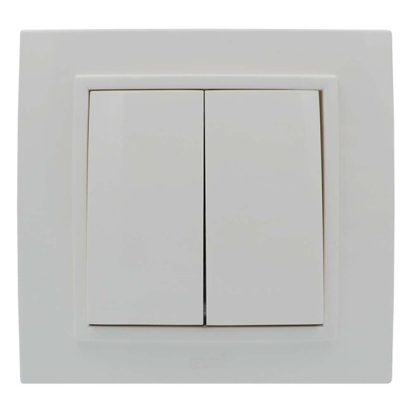 Выключатель ELBI ZENA белый 2кл без рамки ( 609-010200-202 ) - фото №1