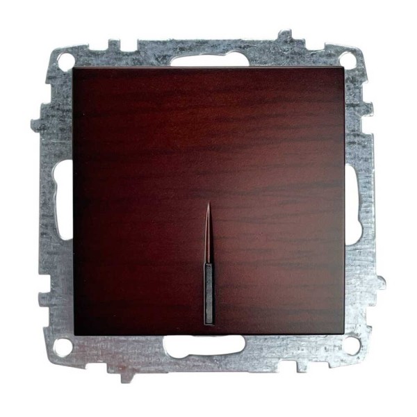 Выключатель ELBI ZENA Woodline красное дерево 1кл с подсветкой без рамки ( 609-012900-201 )