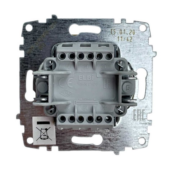 Выключатель ELBI ZENA Woodline красное дерево 1кл с подсветкой без рамки ( 609-012900-201 ) - фото №1