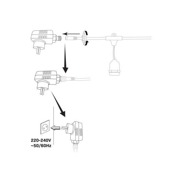 Блок живлення 36В для гірлянди з колекції Party Goldlux 322241 6W IP44 чорний - фото №2