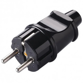 Вилка FAR F158B з заземленням чорна (7.4.2.158806)