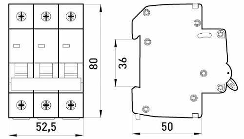 Вимикач навантаження E.Next e.is.3.50 на DIN-рейку 3р 50А (p008009) - фото №1