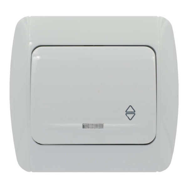 Выключатель ELBI ZIRVE Fixline белый 1кл проходной с подсветкой ( 501-010201-210 )