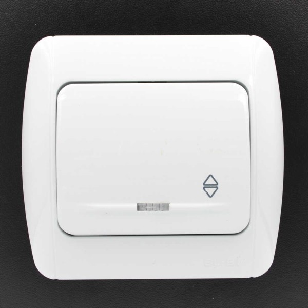 Выключатель ELBI ZIRVE Fixline белый 1кл проходной с подсветкой ( 501-010201-210 ) - фото №4