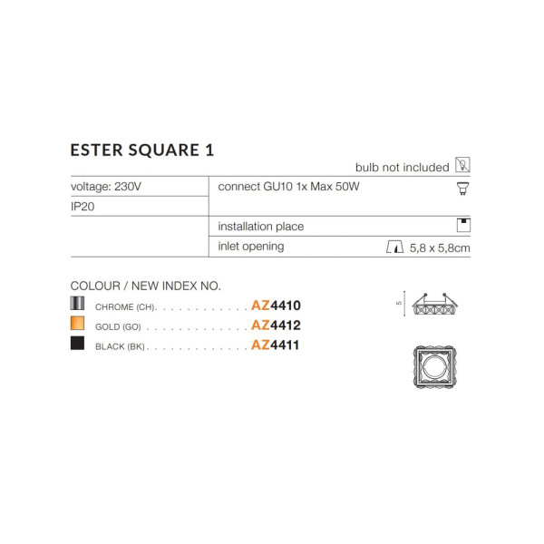 Точечный светильник AZzardo AZ4411 Ester S 1 Bk - фото №2