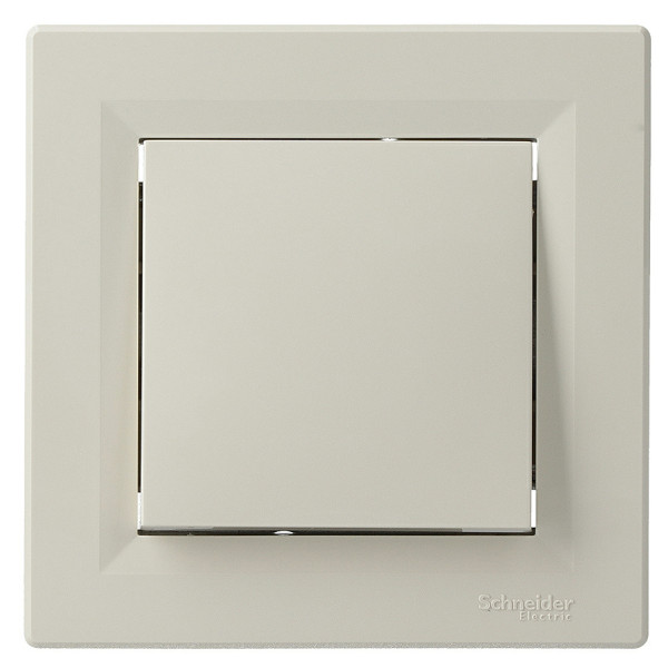 Переключатель 1-клавишный проходной кремовый Asfora, EPH0400123