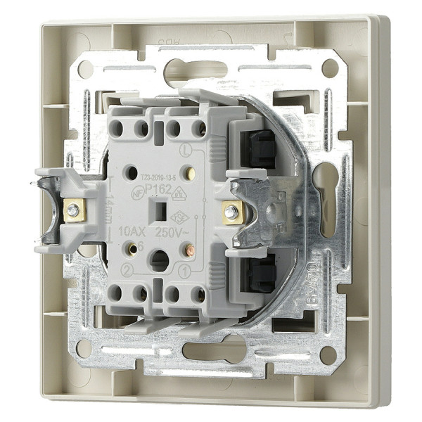 Переключатель 1-клавишный проходной кремовый Asfora, EPH0400123 - фото №2