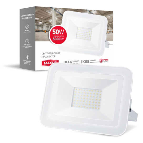 LED прожектор Maxus FL-02 50Вт 5000K (1-MFL-02-5050) - фото №1