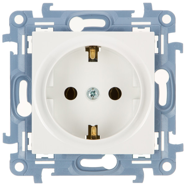 Розетка с заземлением Simon 10 белая