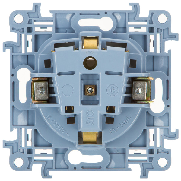 Розетка с заземлением Simon 10 белая - фото №1