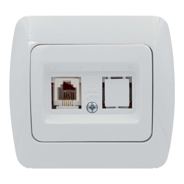 Розетка ELBI ZIRVE Fixline белая телефонная ( 501-000201-221 )