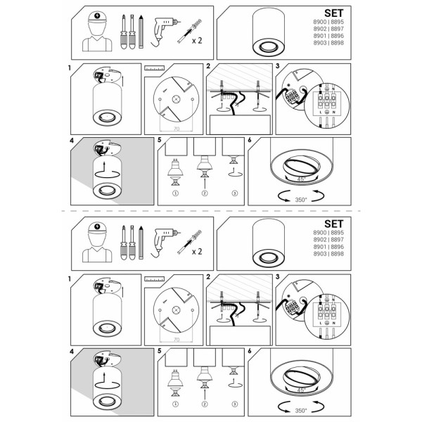 Точковий світильник Nowodvorski 38895 Set GU10 1x10W IP20 Wh - фото №3