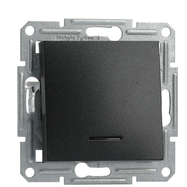 Вимикач із підсвічуванням без рамки антрацит Asfora, EPH1400171