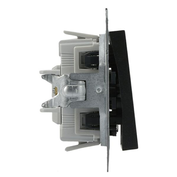 Вимикач із підсвічуванням без рамки антрацит Asfora, EPH1400171 - фото №2