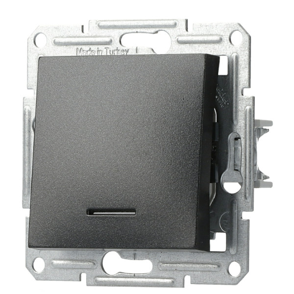 Вимикач із підсвічуванням без рамки антрацит Asfora, EPH1400171 - фото №5