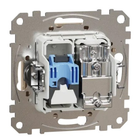 Кінцева TV-розетка Schneider Electric Sedna Design & Elements та RJ45 кат. 6 UTP бежева SDD112469T - фото №3