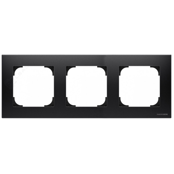 Трехпостовая рамка ABB Sky 8573 NS (черный бархат)