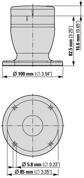 Базовый модуль сигнальной стойки Eaton SL7-CB-EMH с внешним монтажным отверстием Ø70мм - фото №1