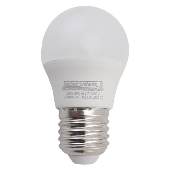 Светодиодная лампа TNSy LED Bulb-G45-5W-E27-220V-6500K-530L GOLDEN (TNSy5000245)