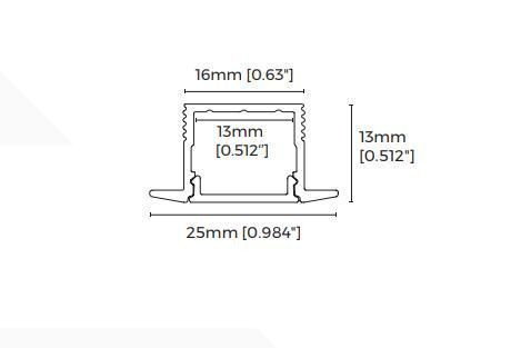 LED-профіль врізний, 2,5 метра (BE2513) - фото №1