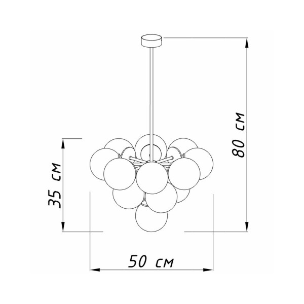 Люстра подвесная Imperium Light 7521380.05.23 Raceme E14 13x60W IP20 Черная - фото №1