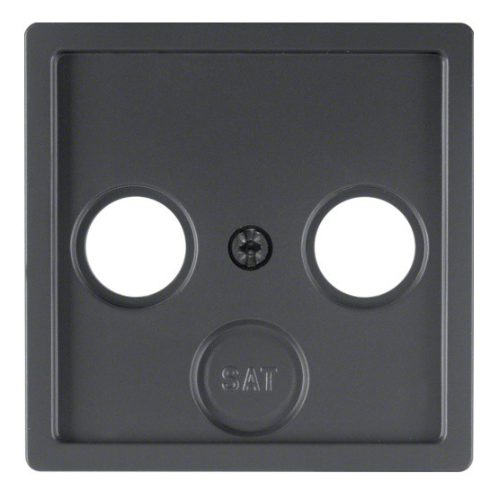 Накладка для антенной розетки 2/3 отверстия антрацит Berker Q.х