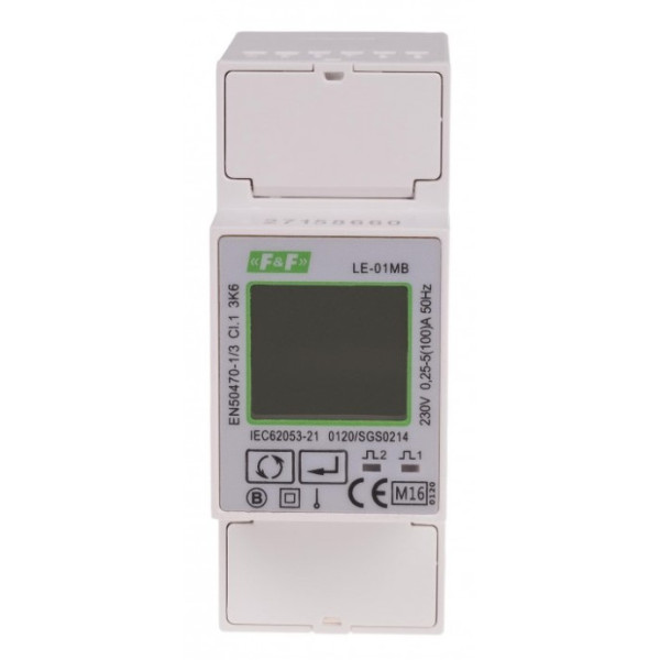 Лічильник енергоспоживання F&F LE-01 230В 100А