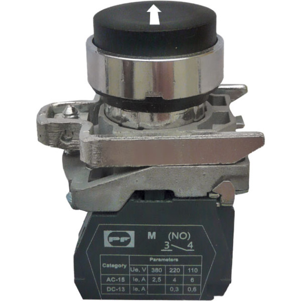 Кнопка Promfactor FP4-BL3351 1NО «біла стрілка вгору» чорна (FP4-BL3351)
