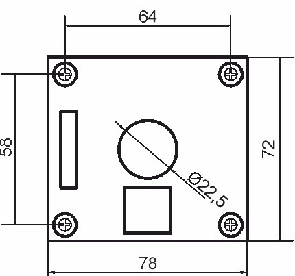 Одномісний пост керування Promfactor FP4-BOX1W6 з перемикачем "0-I" - фото №2
