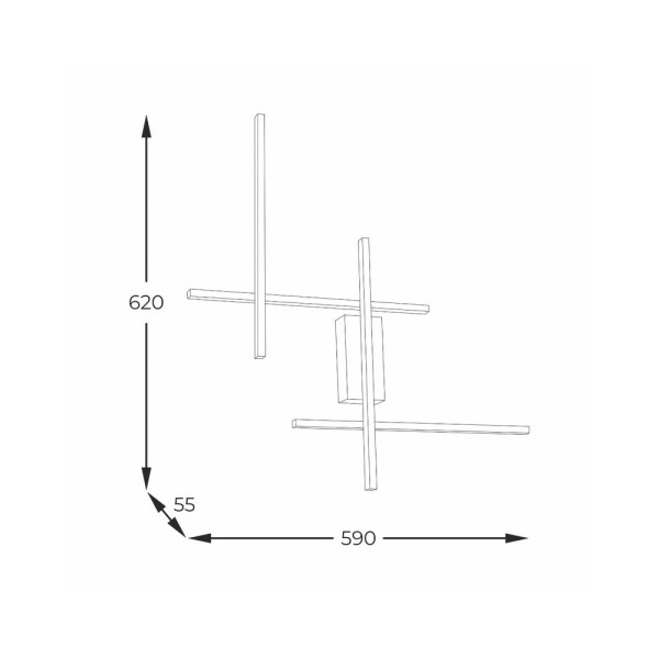Бра, настінний світильник Zuma Line 22009W4-BK/GD Edge Led 1x32W 3000K-6000K 1350Lm IP20 Gold - фото №1