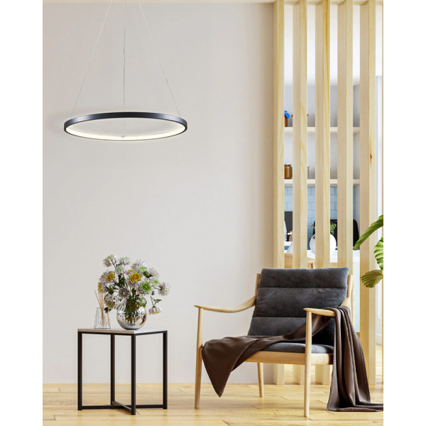 Подвесной светильник, люстра Goldlux 329158 Lea 1 Led 1x20W 4000K 2600Lm IP20 Черный - фото №1