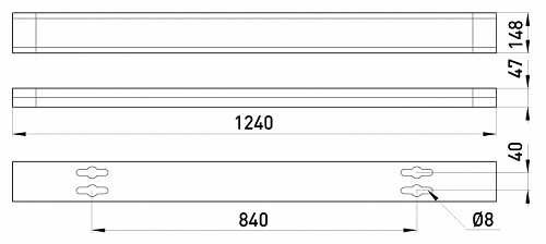 Люмінесцентний світильник E.Next e.lum.99004.2.40 з електронним баластом 2х40Вт (l001024) - фото №1