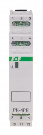 Проміжне реле F&F PK-4PR-12V 12В 2х8 А - фото №2