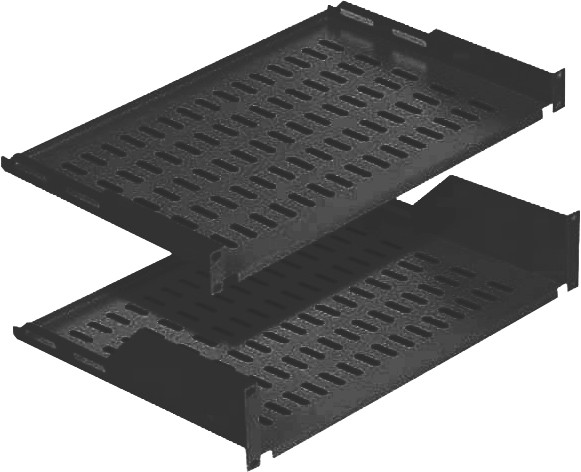 Консольная полка Mirsan MR.RAK2U35.01 19" 2U 350 RAL 9005 (черная) - фото №1