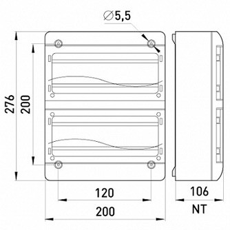 Навесной пластиковый корпус E.Next NT 26-модульный двухрядный IP55 (6664-226) - фото №1
