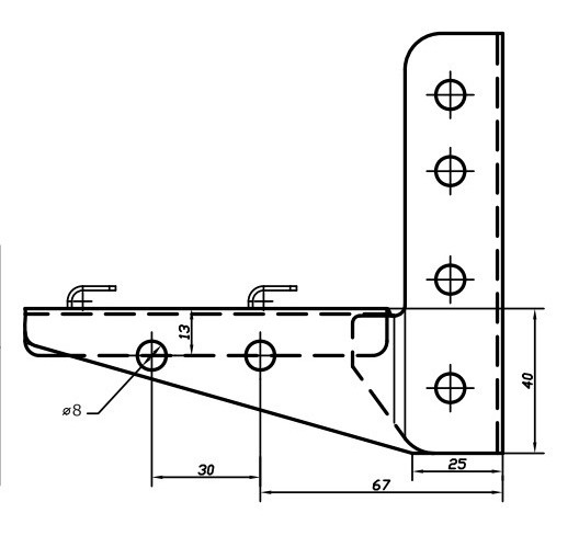 Полегшена консоль ML 100 мм DKC FC34105 - фото №1