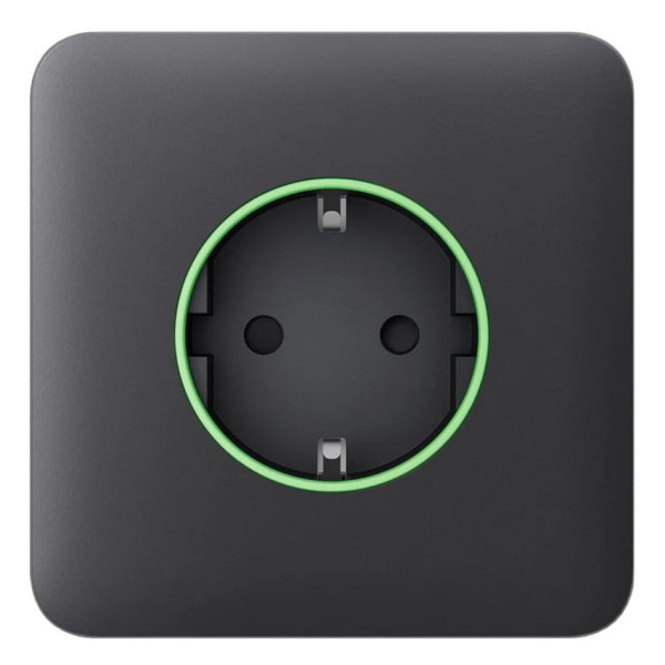 Центральная панель умной розетки Ajax 52805.164.BL SoloCover Smart для OutletCore черная (38781)