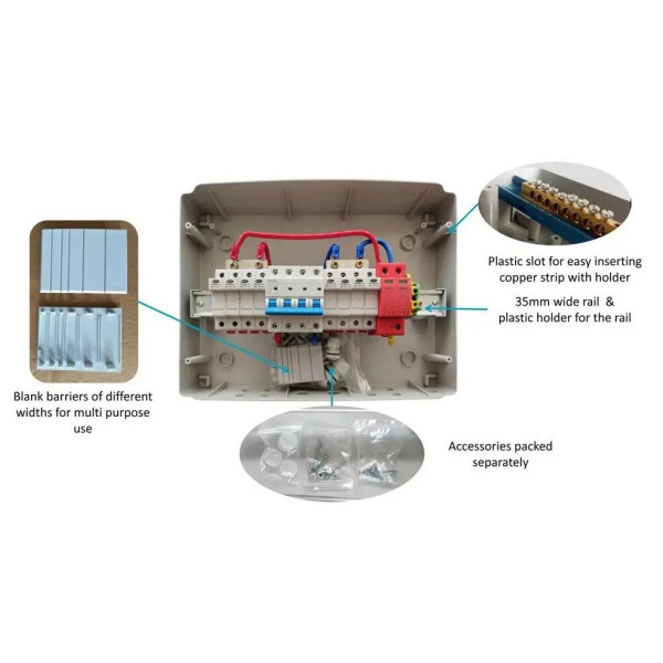 Влагозащищенный модульный щит TOSUNlux 12м накладной IP65 пластиковый UV ABS (6940151042334) - фото №4