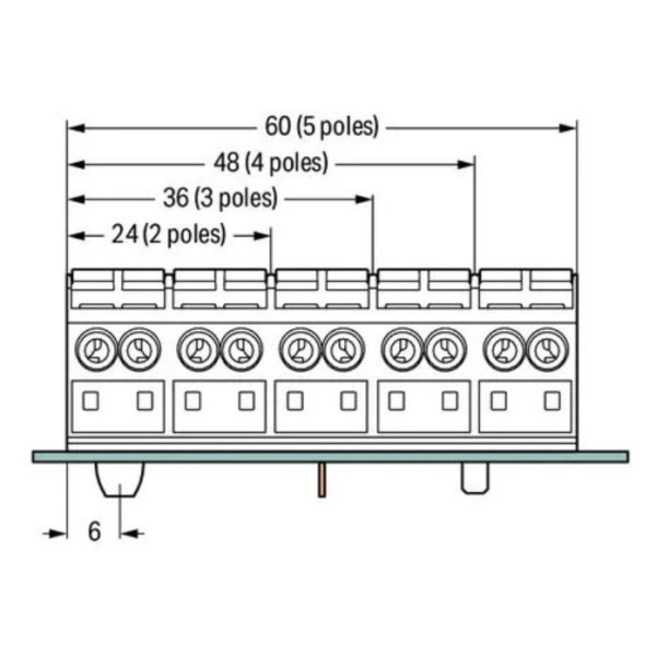 Клемма Wago 862-1505 PE-N-L1-L2-L3 - фото №4