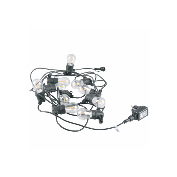 Гирлянда Goldlux 310323 Party F2 E27 10x6W 2200K 80Lm IP44 черная с лампочками накаливания - фото №4