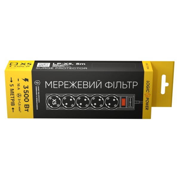 Фільтр мережі LogicPower LP9585 LP-X5 5м Black - фото №5