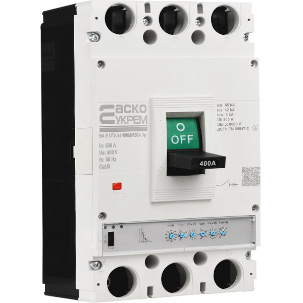Силовой автоматический выключатель Аско-Укрем UTrust 400M/630А 3P (A0010260006)
