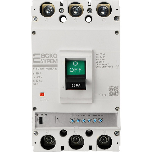Силовой автоматический выключатель Аско-Укрем UTrust 400M/630А 3P (A0010260006) - фото №2