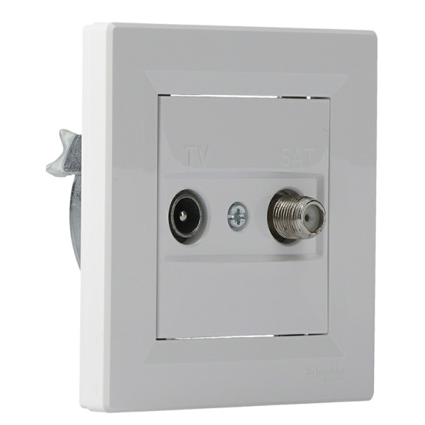 Розетка TV-SAT оконечная белая Asfora, EPH3400121 - фото №1