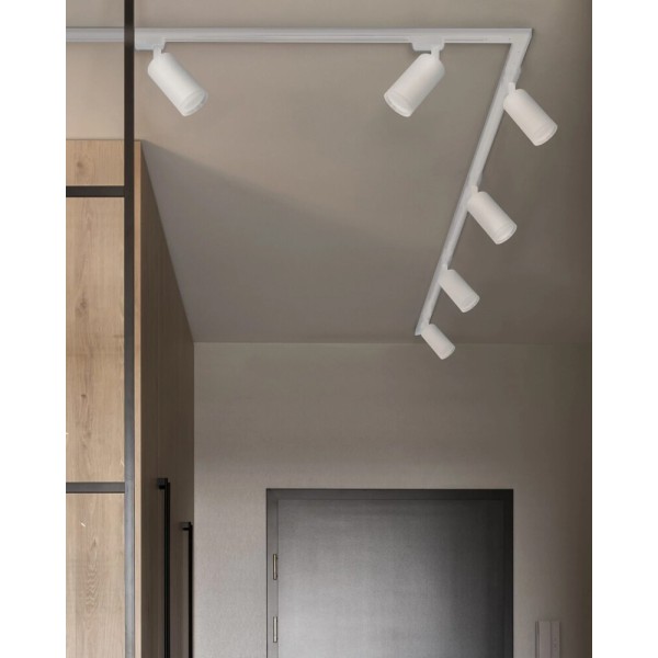 Комплект трековых светильников Goldlux 327949 London 2м GU10 6x10W IP20 1-фазный белый - фото №1