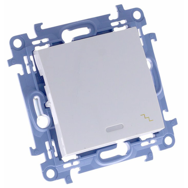 Одинарний прохідний вимикач з підсвічуванням Kontakt Simon Simon 10 CW6L.01/11 (білий) - фото №2